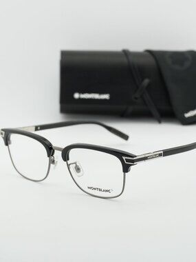 Montblanc MB0043O 001 Rectangle Eyeglasses – Shiny Black 53mm
